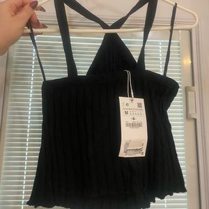 Zara black halter knit top
